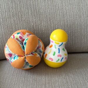 Lovevery tummy time wobbler and soft organic cotton ball